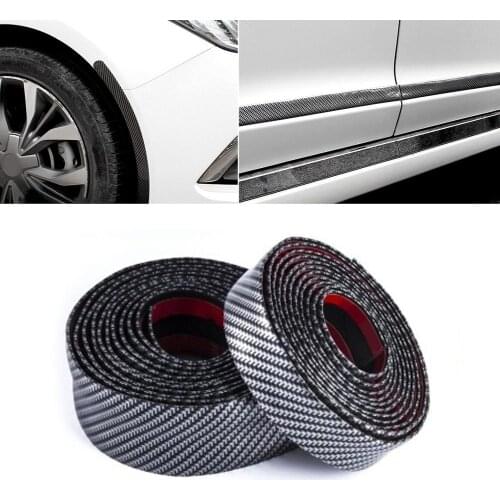 Car Styling Carbon Fiber Rubber Door Sill Protector Trim Strip Decor Sticker