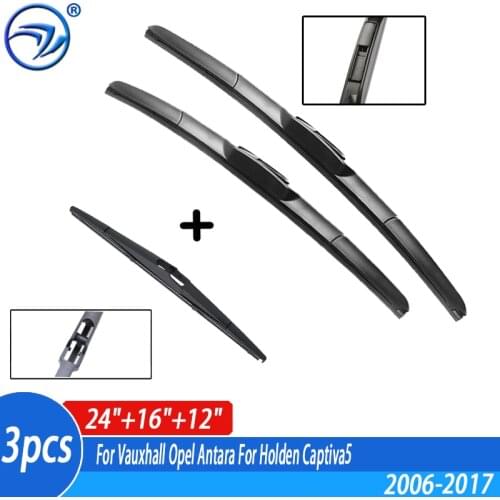 Wiper Front Rear Wiper Blades Set Kit For Vauxhall Opel Antara For Holden Captiva5 2006 07 08 09 2017 Maxx Windshield 24"16"12"