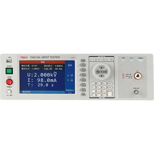 TH9110A Hipot Tester 0.0001mA-25mA, IR: 0.05-5KV, 1MΩ-50GΩ