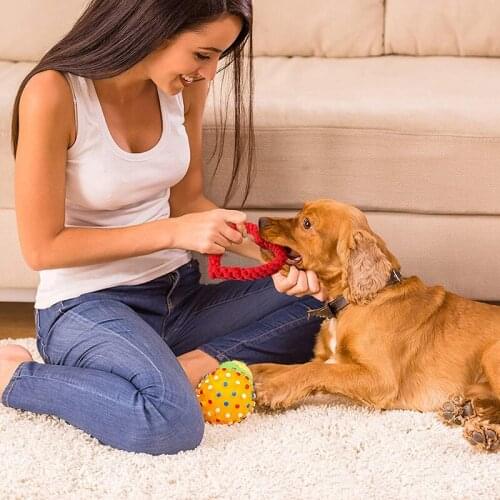 Dog Bite Rope Toys Pet Grind Teeth Toys Cotton Rope Cute Heart Shape Dogs Tooth Cleaning Toys Pet Dog Rope Toys