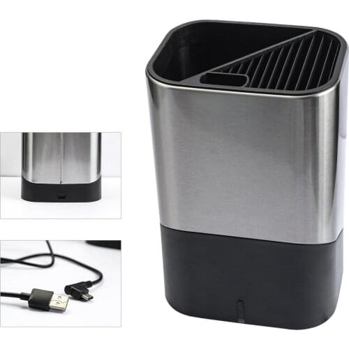 XYj 9-inch Knife Stand Holder 304 Stainless Steel Knives Block For Kitchen Chef Knife Cook Utensils UV Disinfection Storage Tool