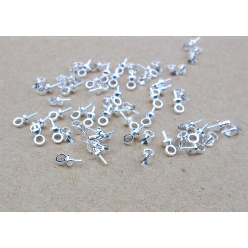 Selling DIY production jewelry accessories earrings pendant hand silver needle puncture pearl jewelry crystal ladies gifts