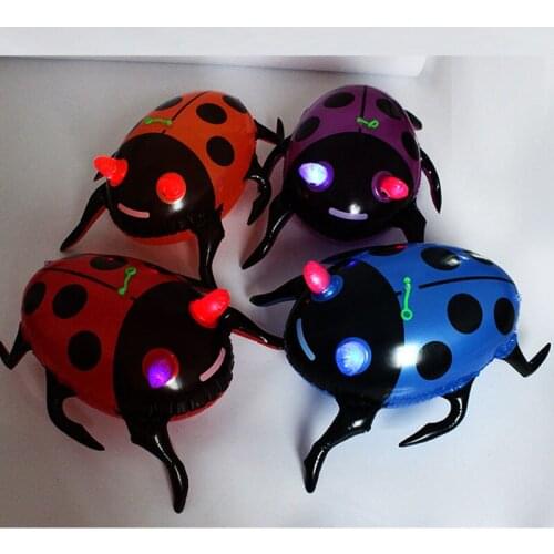 10pcs LED Light Inflatable Toy Children Beetle Ladybird Glowing Balloons Inflatable Cartoon Animals Toy Christmas Birthday Party