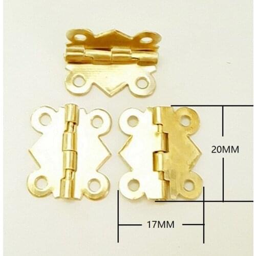 100pcs 17*20mm 90 Degrees Small Brass Bronze Hinges Plated Butterfly Hinge Wooden Gift Case Box Drawer Craft Hardware Crafts