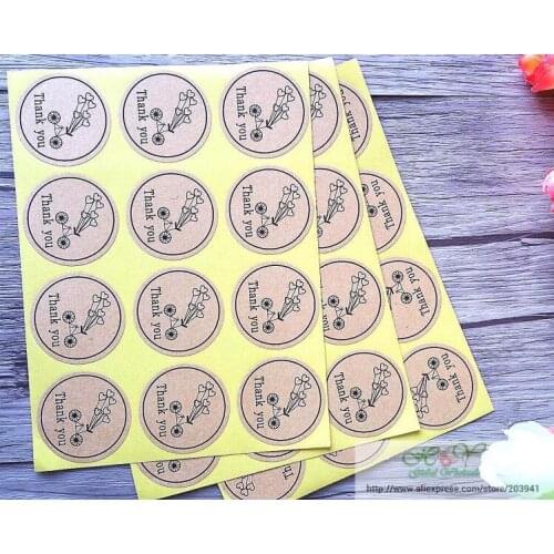 1000pcs/lot Lovely Bicycle Heart Holiday Thank Round Sealing Label Sticker Cake Baking Package Stickers Party Decoration