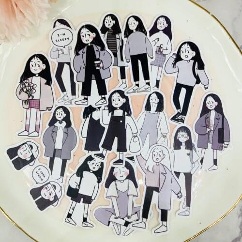 17 PCS Intern off work Stickers Crafts And Scrapbooking stickers book Student label Decorative sticker kids toys