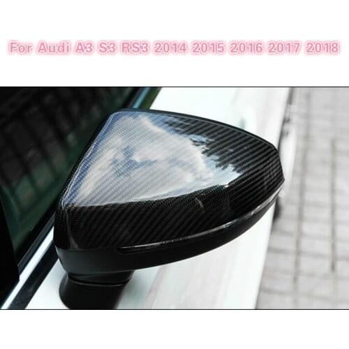 2pcs For Audi A3 S3 8V RS3 Car Rearview Mirror Cover Cap Shell Housing door side wing mirror cover