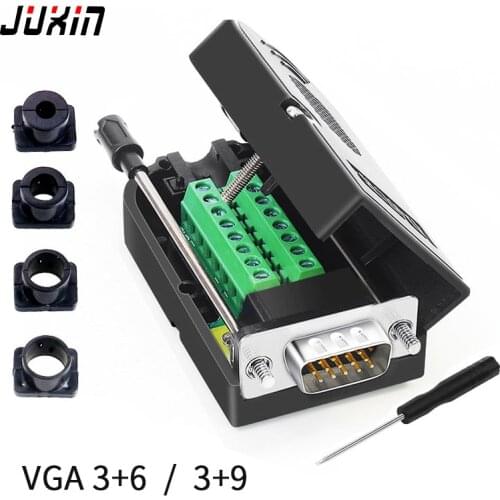 2PCS HDB15 VGA male 3 Rows 15 Pin Plug Breakout Terminals DIY Connector Computer monitors TV Projector VGA video connector