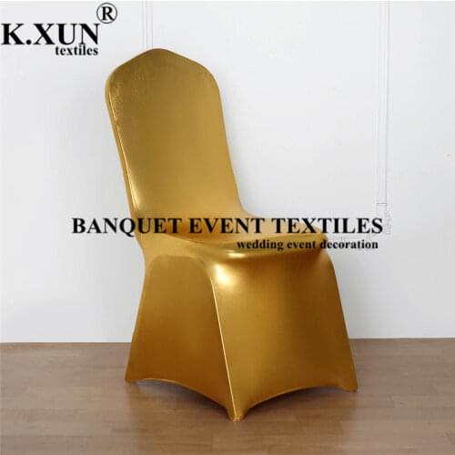 2 4 6 8pcs Bronzing Coated Spandex Chair Cover Event Party Wedding Chair Covers Decoration