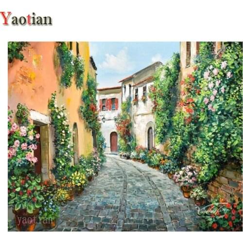 Diamond Painting 5D Diamond Embroidery Diy Europe City Garden Picture Handmade Gift Full Square Drill Cross Stitch Kits Decor