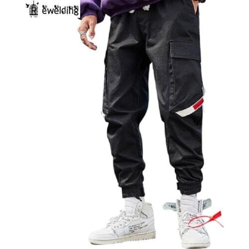 Mens Fashion Casual Pants New Men Loose Many Pocket Little Feet Hip Hop Cargo Pants Trend Wild Casual Pants Male