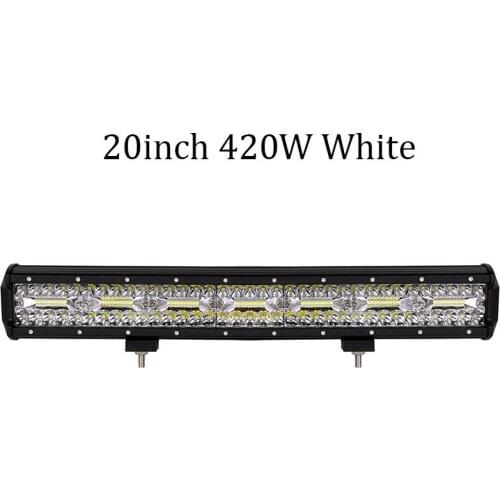 Four-row 20 inch Car Led Light Bar 420W 42000lm 6000k White Waterproof 12V bar Led Light for Off-road Cars 4WD Trucks SUV ATV