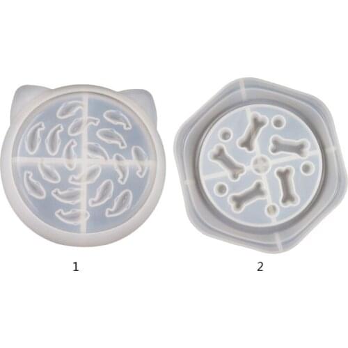 Cat Dog Bowl Epoxy Resin Mold Puppy Slow Feeder Silicone Mould DIY Crafts Pet Puzzle Food Dish Casting Tools