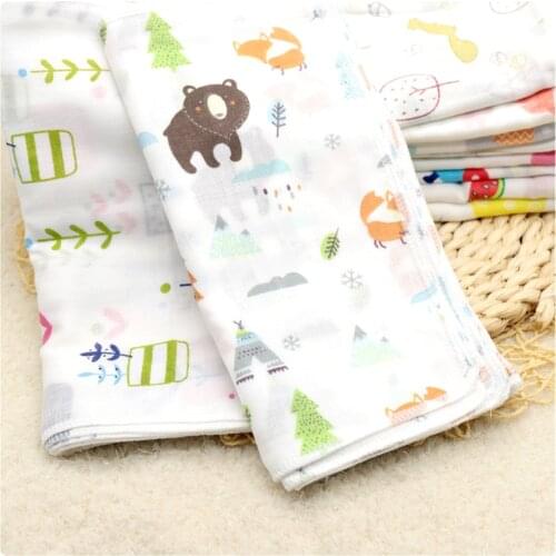 Baby Infant Towel Muslin Towel Handkerchiefs Two Layers Wipe Towel densely woven muslin cotton 25*25cm kids Towels