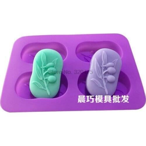 DHL 200pcs Olive Tree Shape Silicone Soap Mold Form Handmade Soap Making Molds Soap Mould
