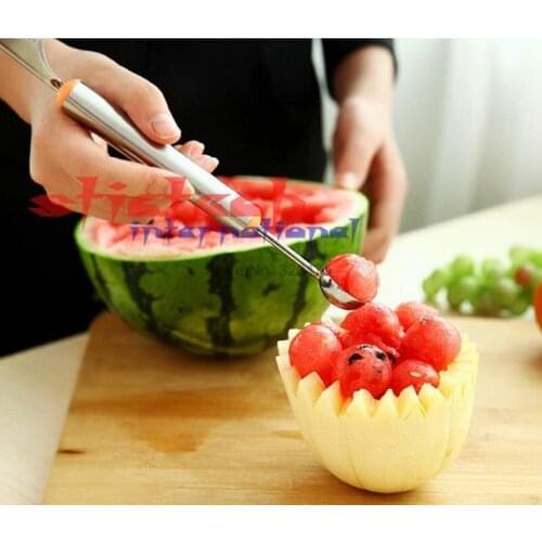 By dhl or ems 500 pcs Multifunctional Fruit Vegetable Tools Carving Cutter Melon Scoops Ballers Stainless Steel Kitchen Tools