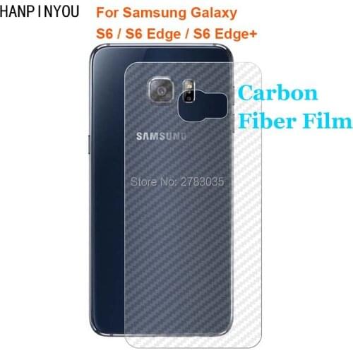 For Samsung Galaxy S6 Edge Plus New Durable 3D Anti-fingerprint Transparent Carbon Fiber Back Film Rear Screen Protector