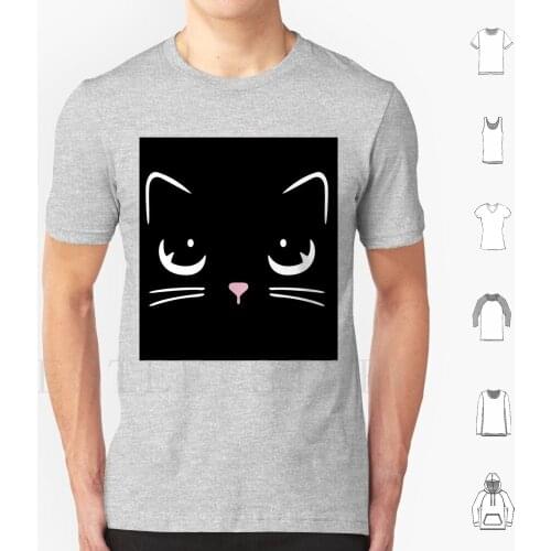 Suspicious Cats T Shirt Print Cotton Cat Kitty Black Cat Pattern Animal Pet Cat Lover Black And White Watercolor Ink Kids