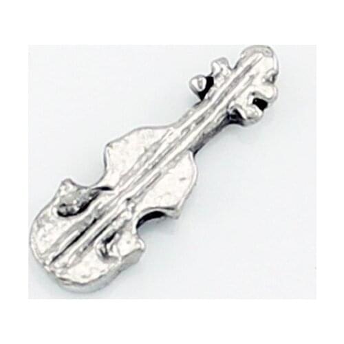 HOT Fashion Silver Color Guitar Charms Diy For Memory Glass Lockets Free Shipping 20pcs/lot