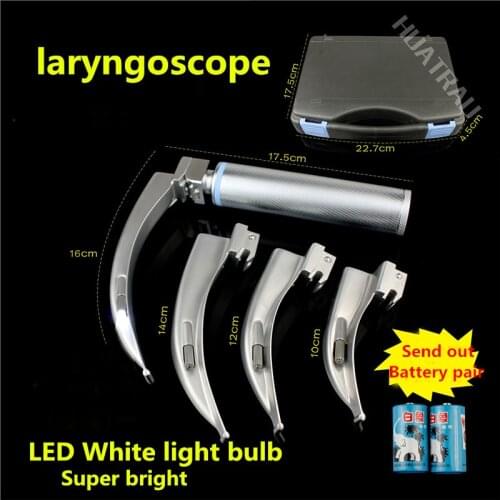 Medical Adult Anesthesia Laryngoscope Endotracheal Intubation LED High Bright White light can Sterilizable disinfection animal