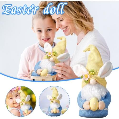 Cute Rabbit Easter Bunny Gnome Easter Day Decorations Bedroom Living Room Desktop Decoration Standing Post Home Party Toys