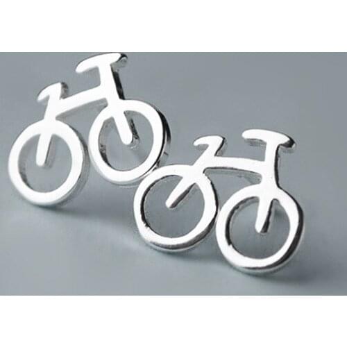 Mini Bicycle Stud Earrings For Women Brief silver Bike Earrings Jewelry Girls Femme gift Bijoux