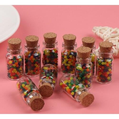 10Pcs 1/12 Dollhouse Miniature Accessories Mini Resin Candy Jar Simulation Candy Bottle Model Toy for Doll House Decoration