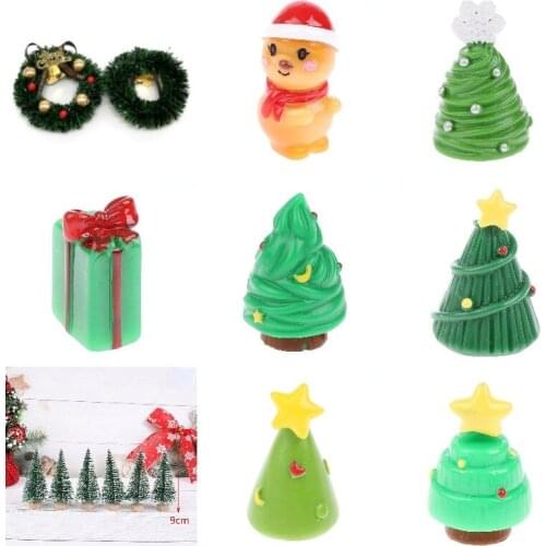 1 Pcs 6CM Miniature Wreath Doll House Christmas Tree Wall Decoration Accessories Santa Hat Decoration Doll House Miniature