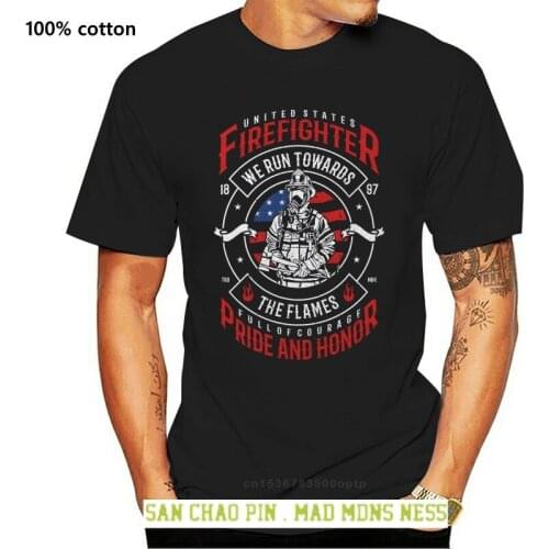 Firefighter T Shirt Life Savers American Hero Fighters Support USA Heroes Printed Round Men T-shirt Cheap Price Top Tee