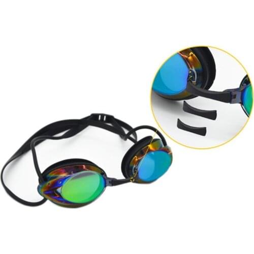Men Women Outdoor Water Sports Swimming Glasses Adult waterproof anti-fog colorful plating swim goggles with nose bridge replace