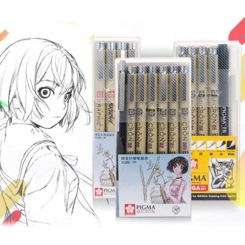 Markers Set Pigma Micron Pen Soft Brush Drawing Painting Waterproof Pen 005 01 02 03 04 05 08 1.0 2.0 3.0 Brush Art Markers