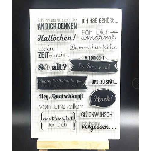 German word Transparent Clear Silicone Stamp/Seal for DIY scrapbooking/photo album Decorative clear stamp A120