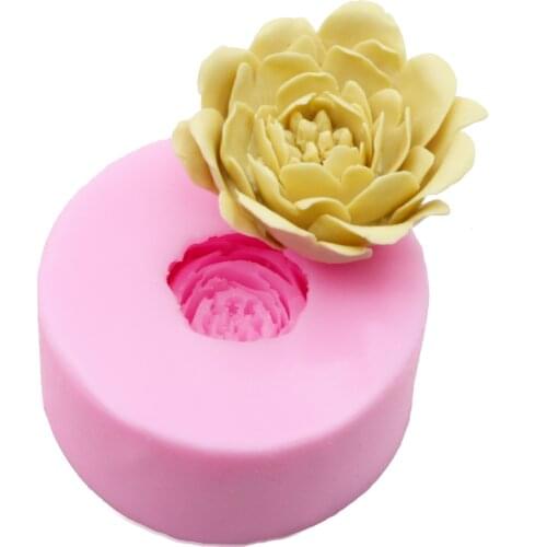New 3D Flower Soap Mold Small-size Peony Fondant Cake Silicone Mold DIY Chocolate&birthday Cake Baking Tool Cake Decorating Tool