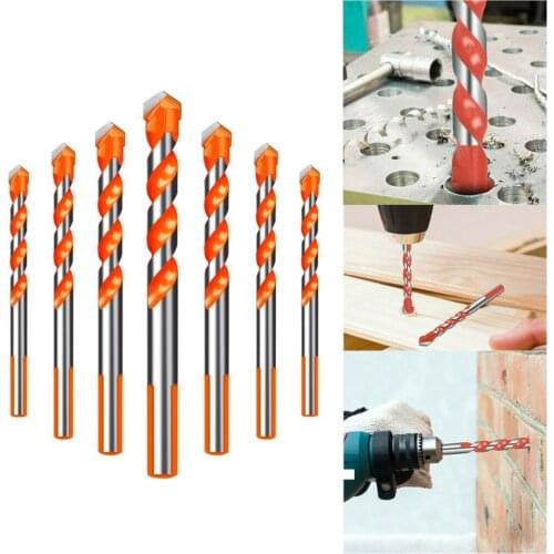 New Multifunctional Ceramic Drill Glass Drill Iron Drill Wall Metal Flashlight Drill Bit Set Triangular-overlord Perforator