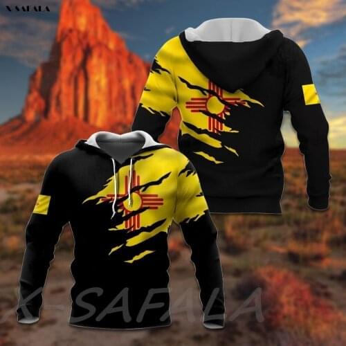 NEW MEXICO FLAG TORN Skull Death Country 3D Printed Man Female Zipper HOODIE Pullover Sweatshirt Hooded Jersey Tracksuits