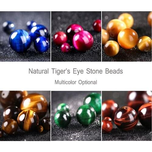 Wholesale Natural Stones Beads Assorted Tiger Eye Round Loose Beads For Jewelry Making 4 6 8 10 12mm Beads Diy Bracelet Necklace