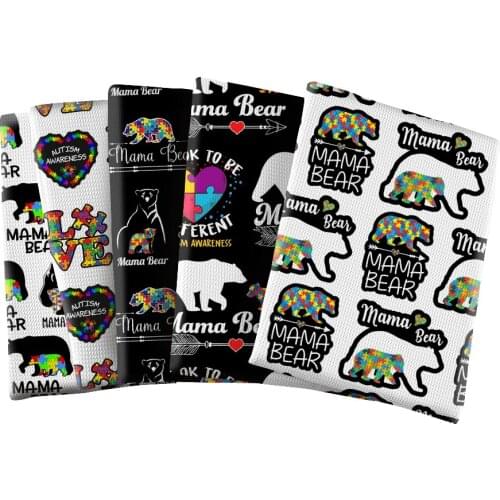 Printed Cartoon Bubble Cloth Autism Pattern Polyester Cotton Printing Fabric Dress Pajamas Bedding Fabric 50*145cm