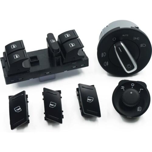 1Z0 959 858B For SKODA Octavia MK2 II 1Z Master Electric Power Window Headlight Side Mirror Switch Button 1Z0941431K 1Z1959565A