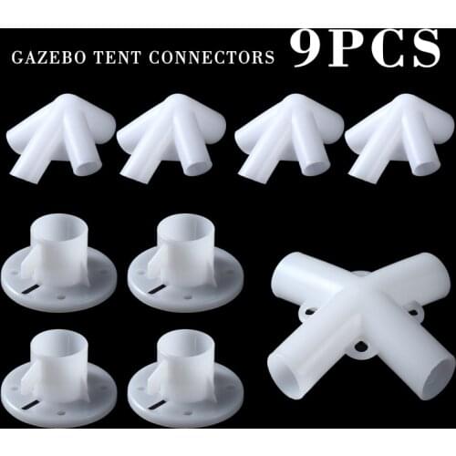 9pcs Professional Tents Spare Accessories Suitable For Gazebo Awning Tent Feet Corner Center Connectors 25/19mm
