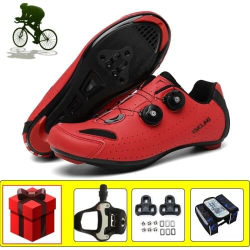 Professional Cycling Shoes Road Bicicleta Triatlon Racing Bicycle Footwear Outdoor Self-locking Breathable Riding Falt Shoes