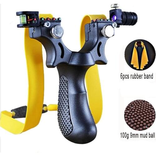 New Resin Slingshot Laser Aiming Slingshot with Flat Rubber Band Outdoor Hunting Shooting Slingshot Set