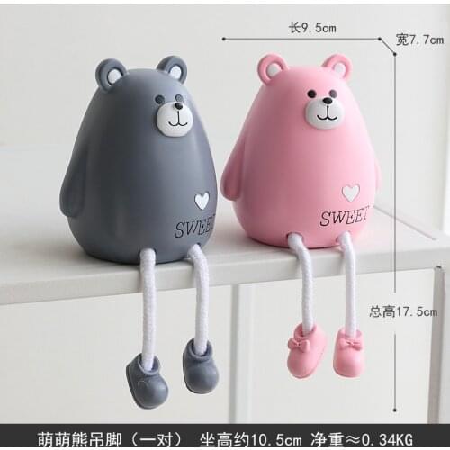 2PCS Nordic Doll For Living Room Decor Kids Room Decor Resin Doll Bunny Figurine Craft For Kids Children Room Decor Kids Gfits