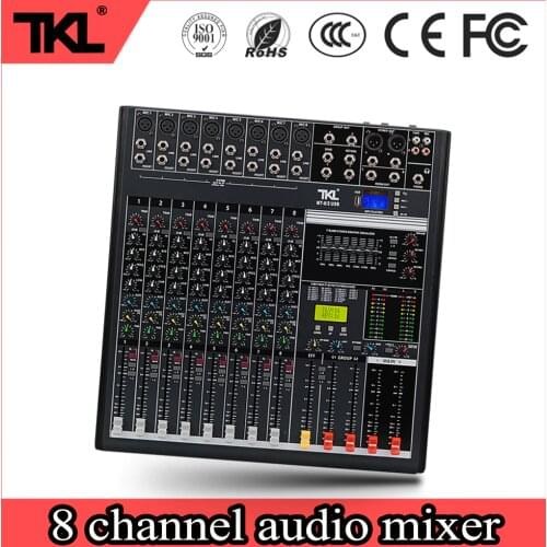 TKL professional 8 Channel DJ Sound Mixing Console stage Digital Audio Mixer bluetooth Built-in Reverb Effects