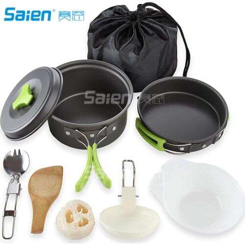 Arcadia Outdoors Cookware Mess Kit for Camping, 11 Piece Cookset, Lightweight, Durable, & Compact, Includes Pots, Bowls, Utensil