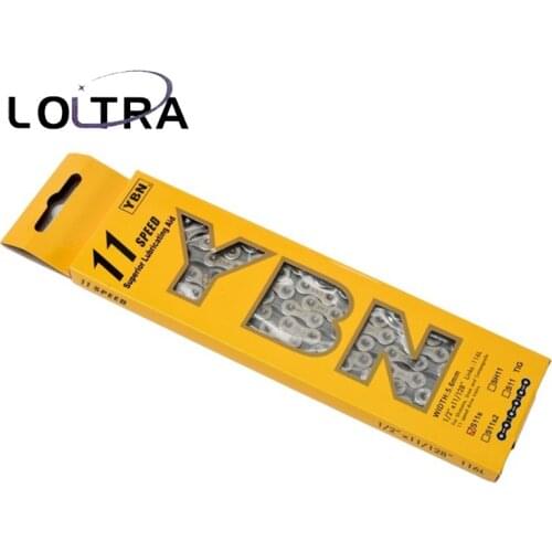 YBN Bike Chains MTB Mountain Road Bike Chians 11 Speed Hollow Bicycle Chain 116 Links Silver S11S