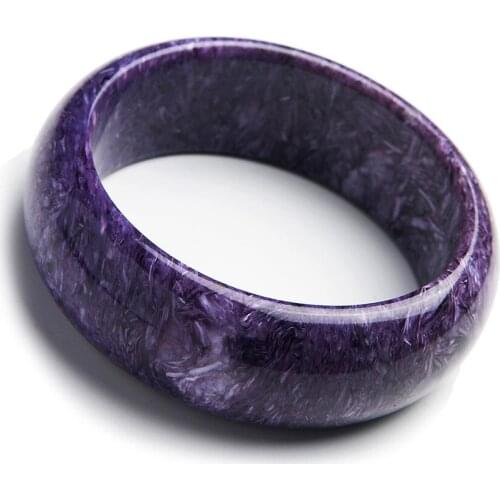 Inner Diameter 60mm Genuine Purple Natural Charoite Bangle Charm Women Lady Gift Fashion Bracelet Bangles