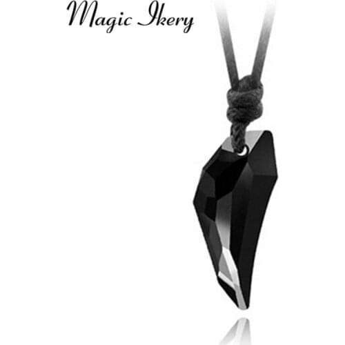 Magic Ikery Crystal Casual Sporty teen wolf Pendant Necklaces Fashion Rope Chain Men Women Couple Jewelry MKL4401