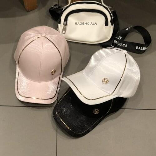 Hat For Woman 2021 Fashion Women Peaked Cap Summer Silk Satin Sunscreen Baseball Cap