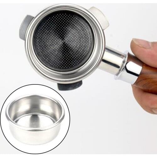 1pc Double 2 Cup Filter Basket For Breville 54mm Portafilter Coffee Machine Powder Tank Filtration Reusable Cafeteria