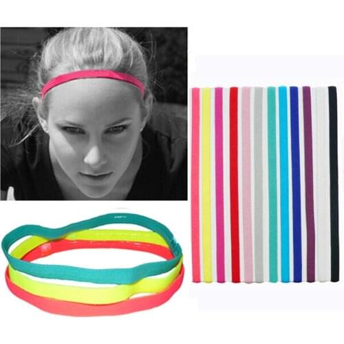 1 Pc Fashion Women Sweatbands Football Yoga Candy Color Hair Bands Anti-Slip Elastic Sports Running Headband Hair Accessories